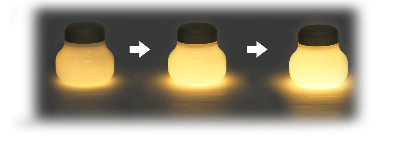 LEDランプの明るさは3段階に調節可能